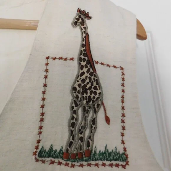 Vintage Keren Hart‎ Zebra Elephant Giraffe Vest Cotton Teacher Size Large - Picture 3 of 7